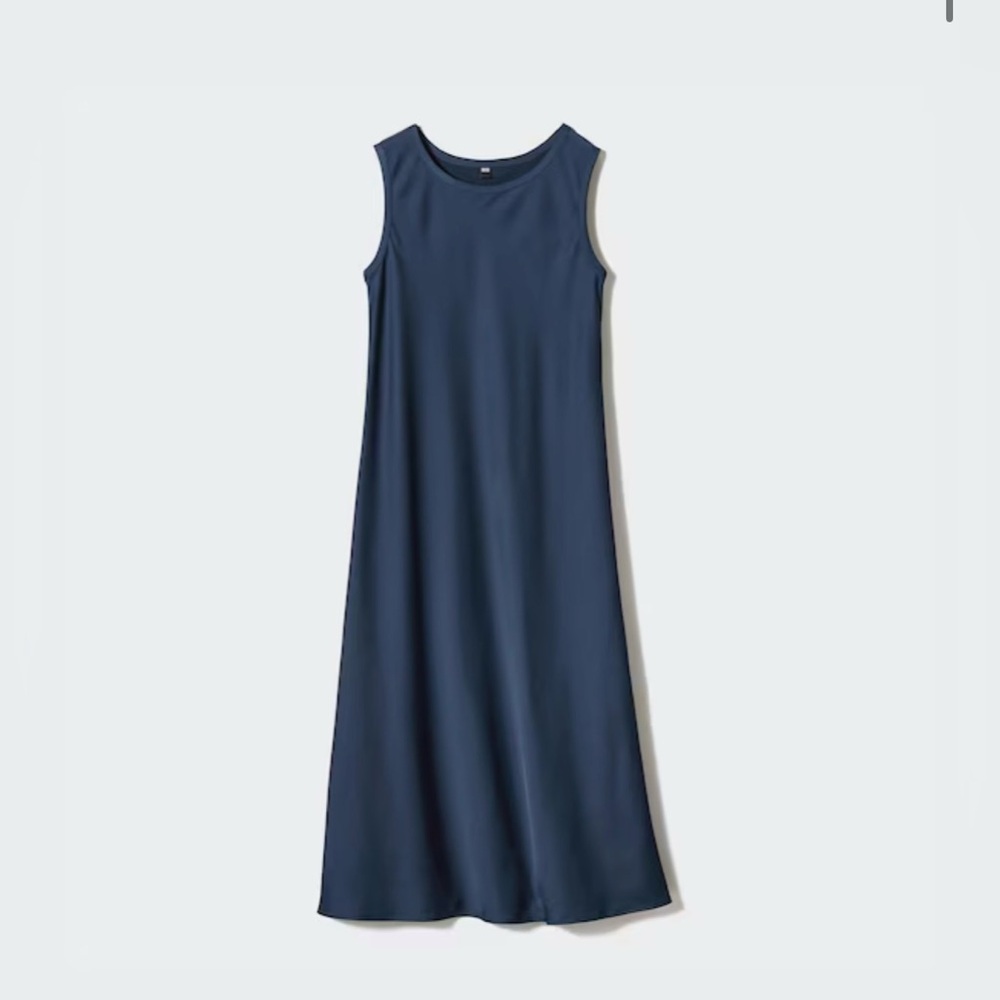 Uniqlo Satin Dress in Navy